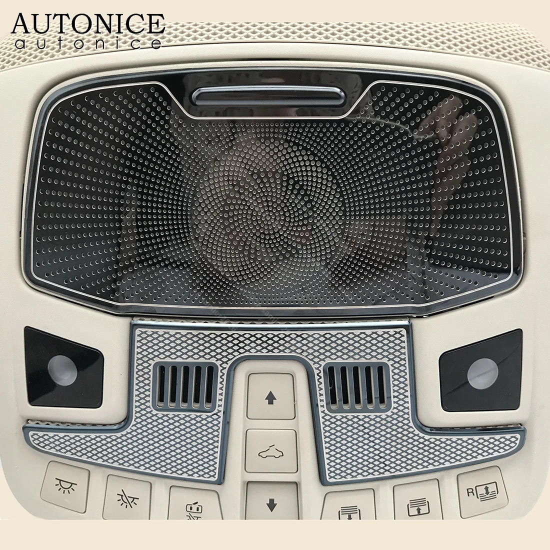 2pc Front Reading Lights Speaker Loudspeaker Box Cover Trim Fit for Ford F-150 F-250 F-350 F150 F250 F350 Expedition 2017-2021