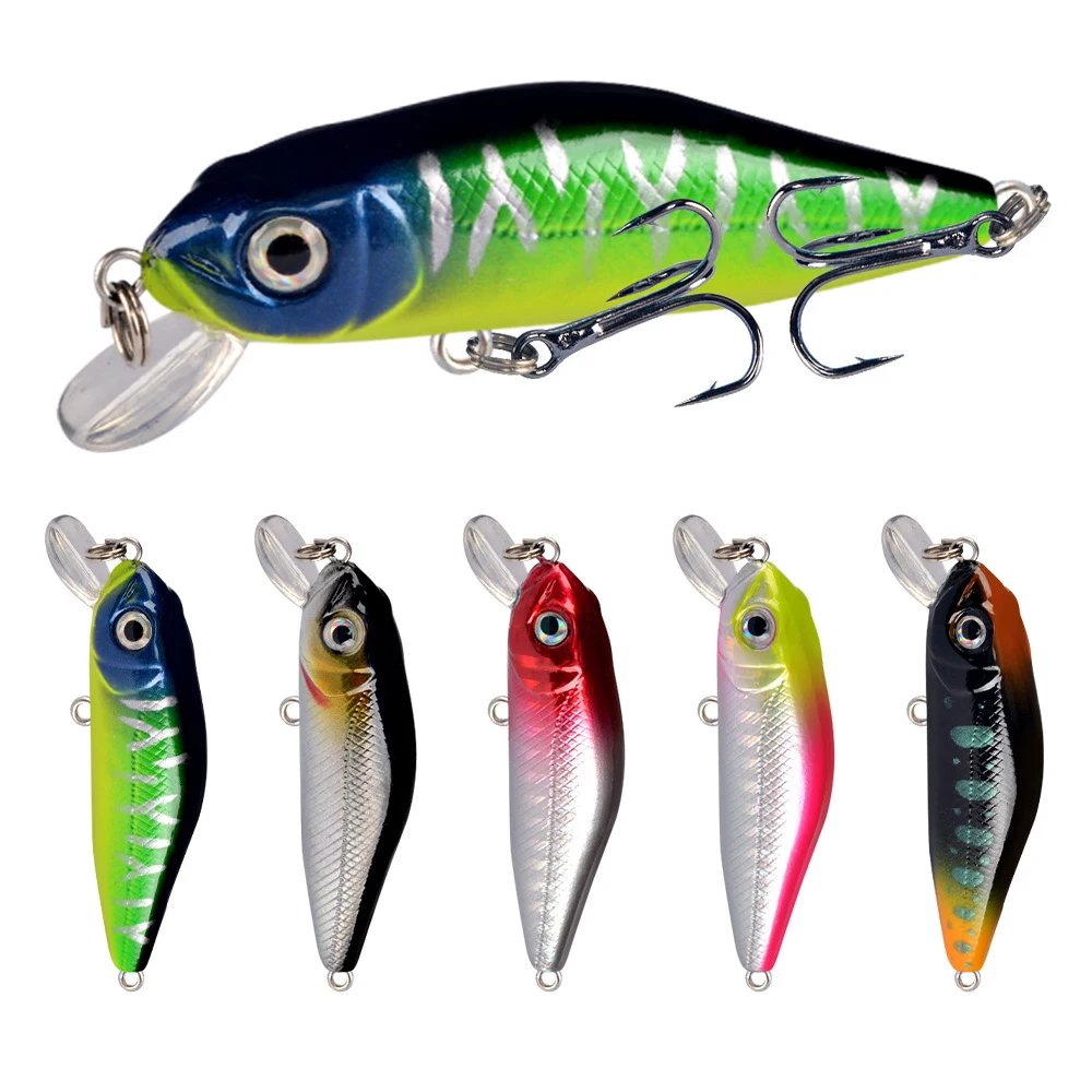 1 sztuk 6cm 4.5g Fishing Lure jakości Minnow Lure 3D oczy plastikowa twarda przynęta Pesca sztuczne Jig Crankbait i woblery przynęta na ryby