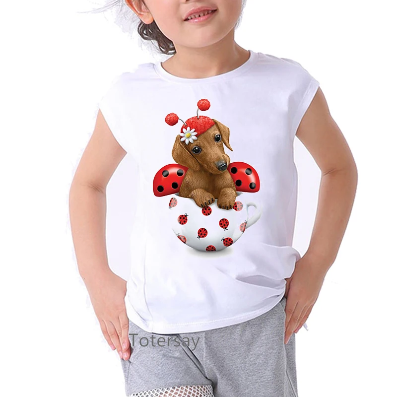 2021 summer tops for girls cute Christmas cat love reading print t shirt girls children clothing kawaii kids t-shirt tumblr tops