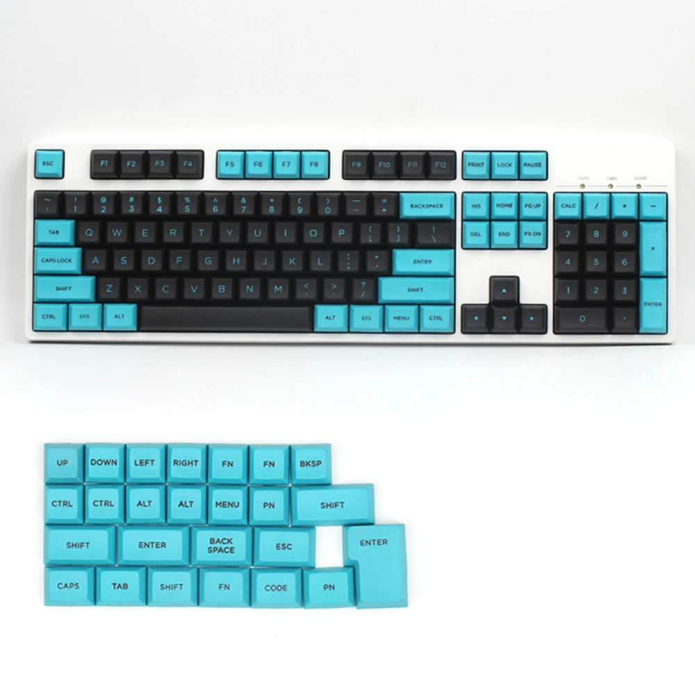 Imagem -05 - Xda-teclado Mecânico Perfil Azul e Preto para Cereja Acessório para Teclas Cherry mx Gateron Kailh ac 129 Cores Pbt