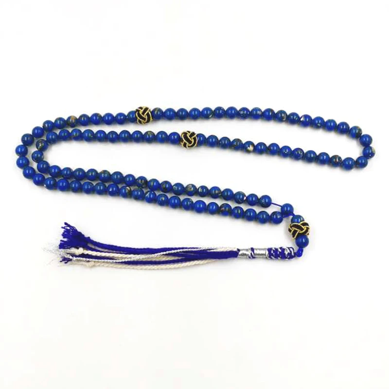 

tasbih prayer beads 99 Blue stone Inside Natural shell Handmade Turkey tassel Muslim Misbaha Rosary beads Islamic Eid gift