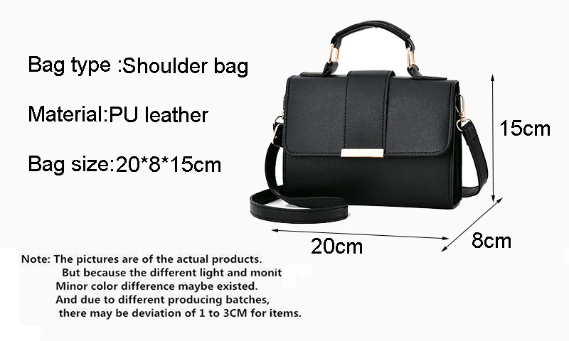 Heißer Verkauf Flap Sling Schulter Taschen für Frauen Einfarbig Umhängetasche Messenger Tasche Geldbörse Weibliche Leder Handtasche Tasche – Detail 2