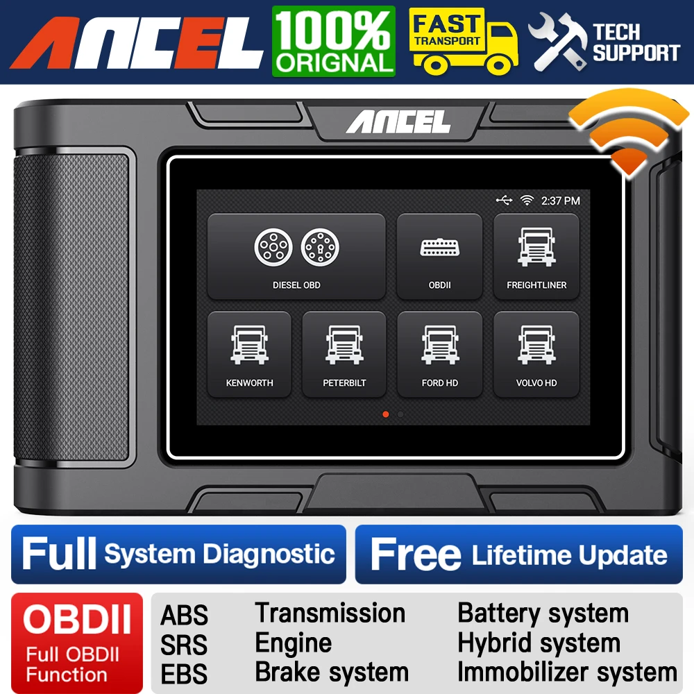 

ANCEL HD3100 OBD2 Scanner 12V/24V Heavy Duty Diesel Truck Car 2 in 1 Full System OBD 2 Auto Diagnostic Tool For Ford Volvo Mack