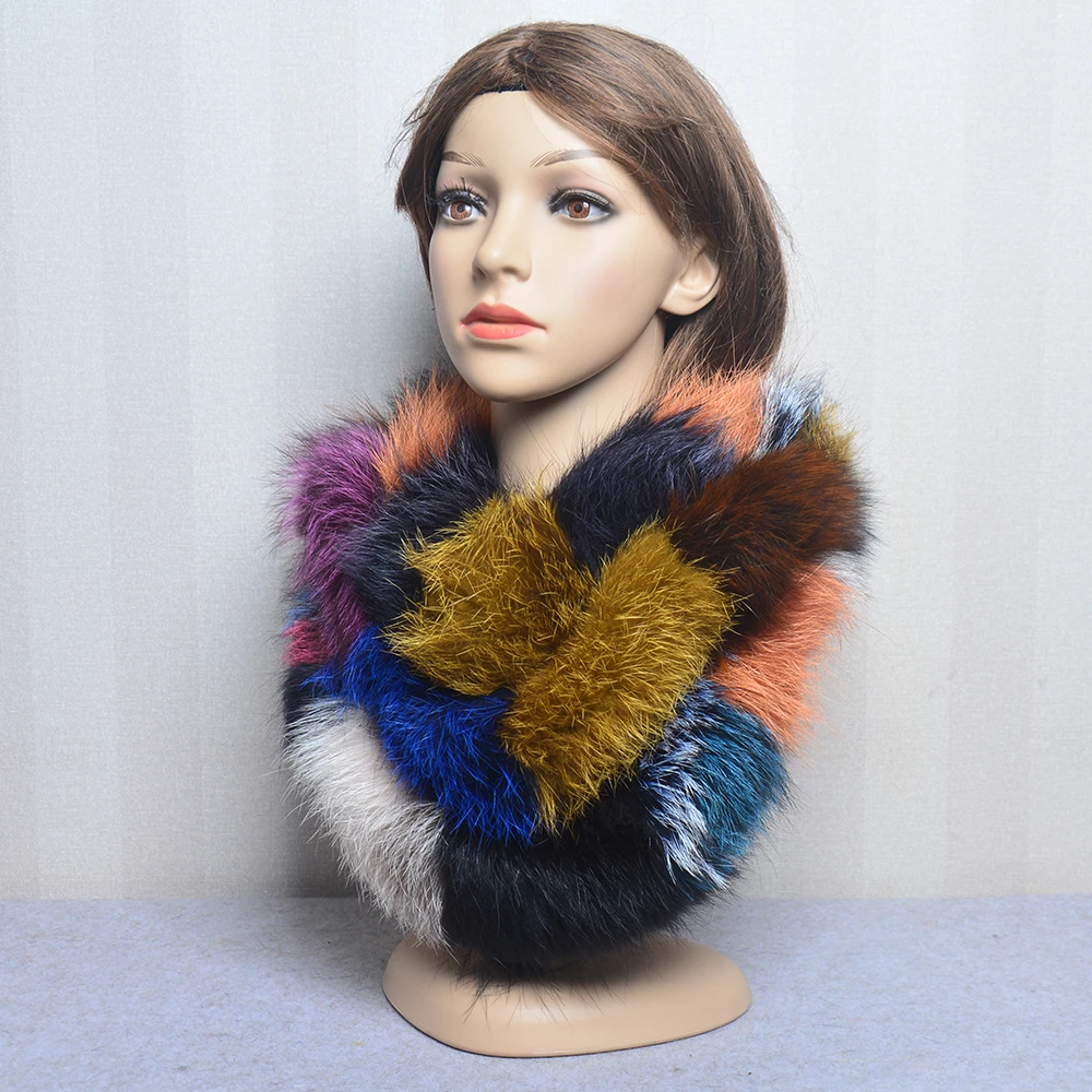 Luxury Women Winter Real Fur Scarf Warm Fox Fur Headband Ring Natural Fox Fur Scarves Fashion Lady Natural Fur Mufflers