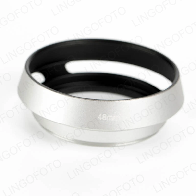 48mm Silve Metal Tilted Vented Lens Hood shade QL17 GIII R35 F2 F2.8 R50 R28 E48