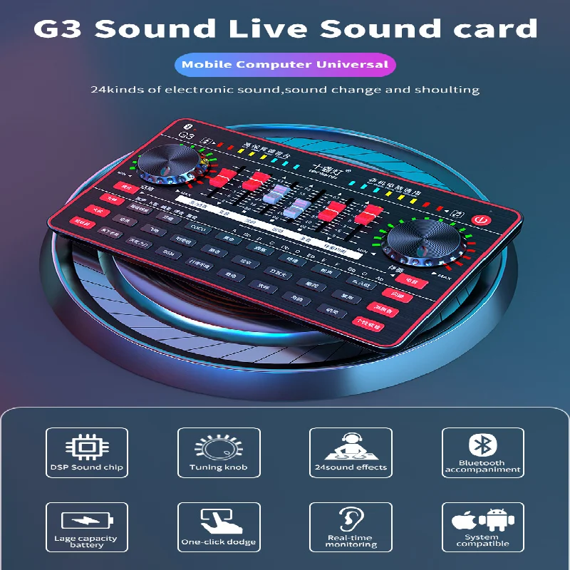 G3 karta dźwiękowa na żywo I8 mikrofon mikser dźwięku USB Webcast mikser dźwięku pokładzie przekaz na żywo karta dźwiękowa do telefonu, komputera PC