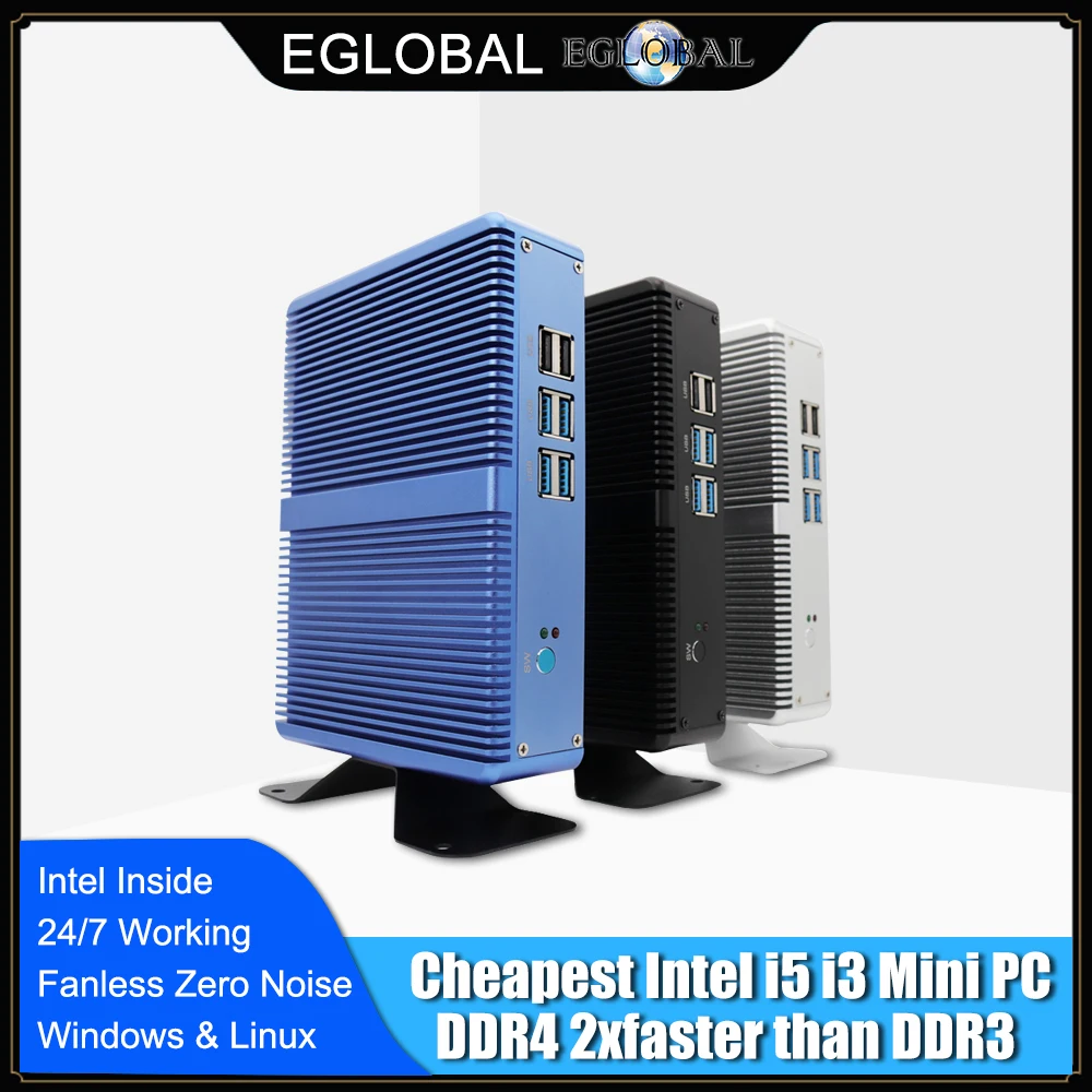 

Eglobal Fanless Mini PC i3 7100U i5 7200U i7 7500UGaming Mini Computer Laptop Nuc Fanless Micro PC Win 10 TV Box WiFi VGA HDMI