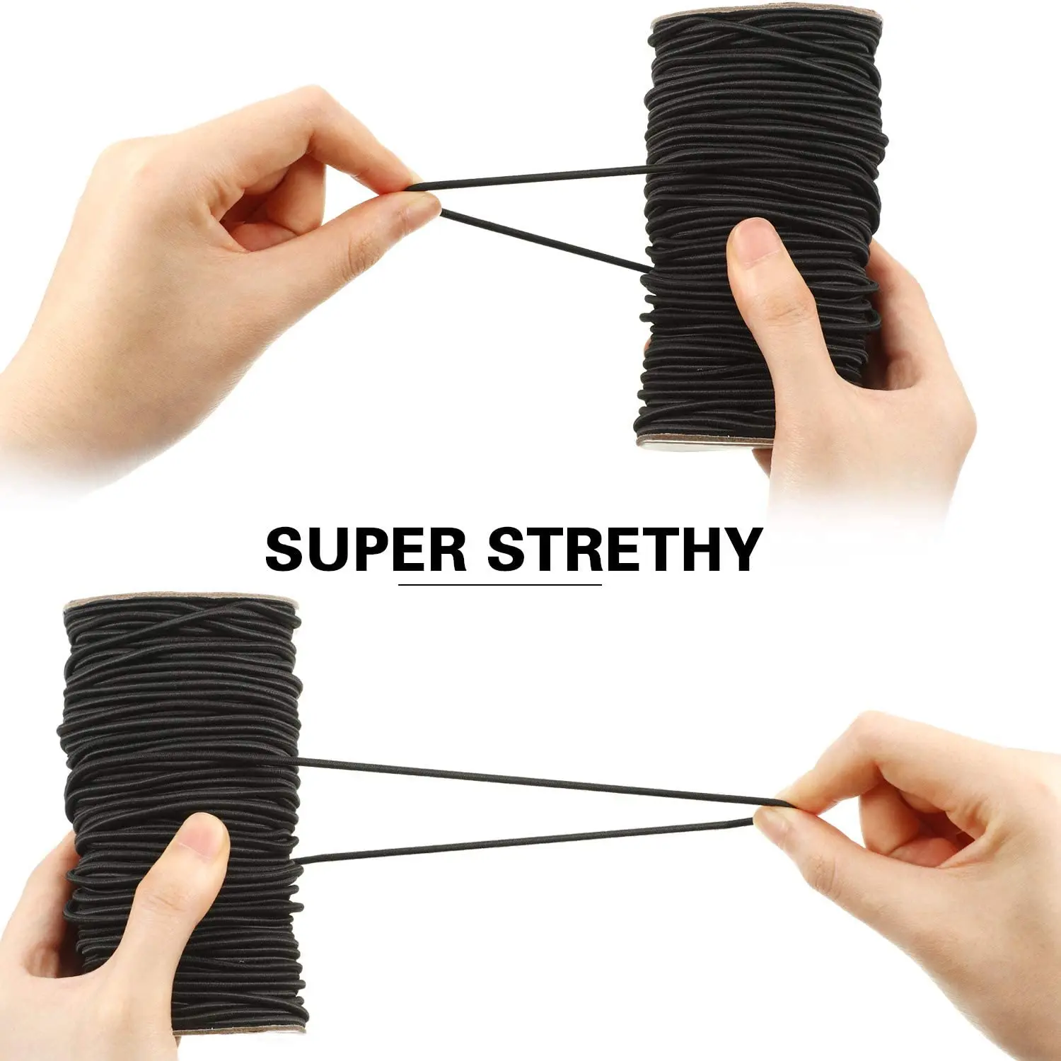 1/2/2.5/3MM White/black High-Quality Round Strong Elastic Rope Rubber Band Sewing Garment Craft DIY Sewing Accessories