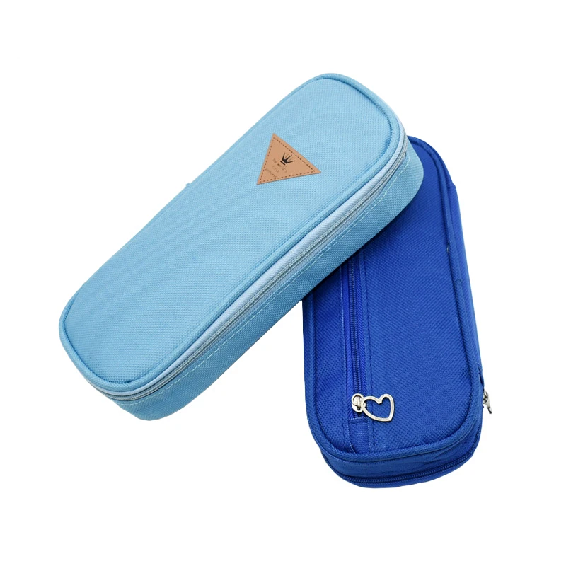 1Pcs Simple Candy Color Large-capacity Pencil Case Zipper Bag Multi- function Flip Pencil Bag School Stationery Supplies Case