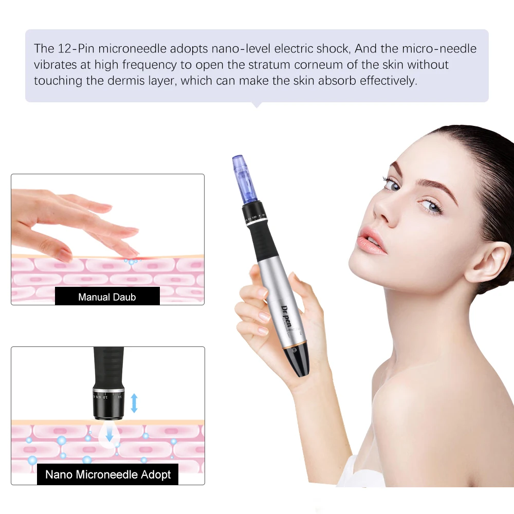 Dr Pen Ultima A1 Filaire Microneedle Stylo Cosmétique, Ling Grossier, Derma Pen, 5 Niveaux de Vitesse, Micro illac, Mésothérapie, Dispositif de