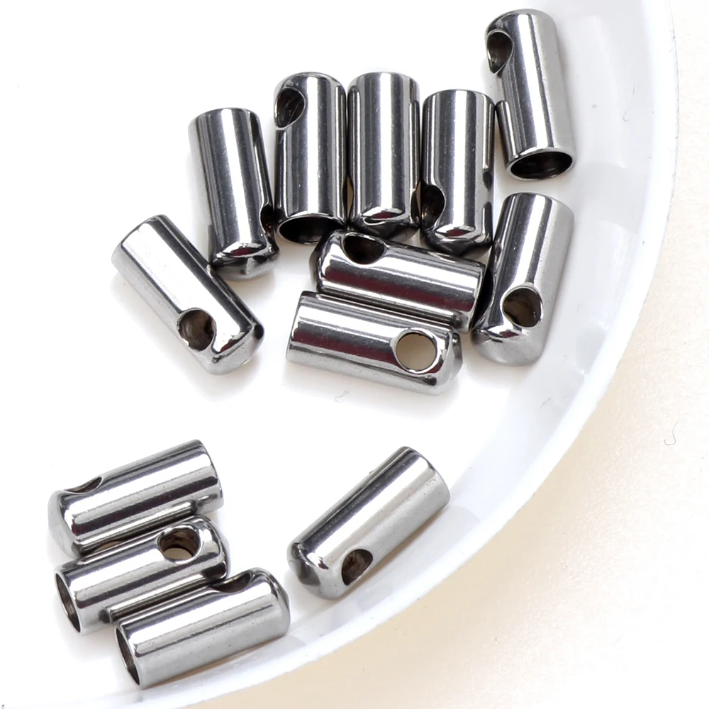 Inside Diameter 1mm-6mm Stainless Steel Clasps Hooks Cords End Caps For Bracelet Necklace DIY Jewelry Findings Making