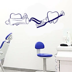 Teeth Toothpaste Dentistry Wall Decal Vinyl Dentist Bathroom Decor Wall Stickers Waterproof Dental Clinic Wall Decoration Z673