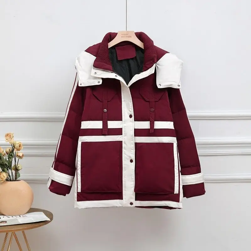 2024 winter new down jacket women's warm coat online star parker cargo white duck down hooded coat for fashion girls shopping