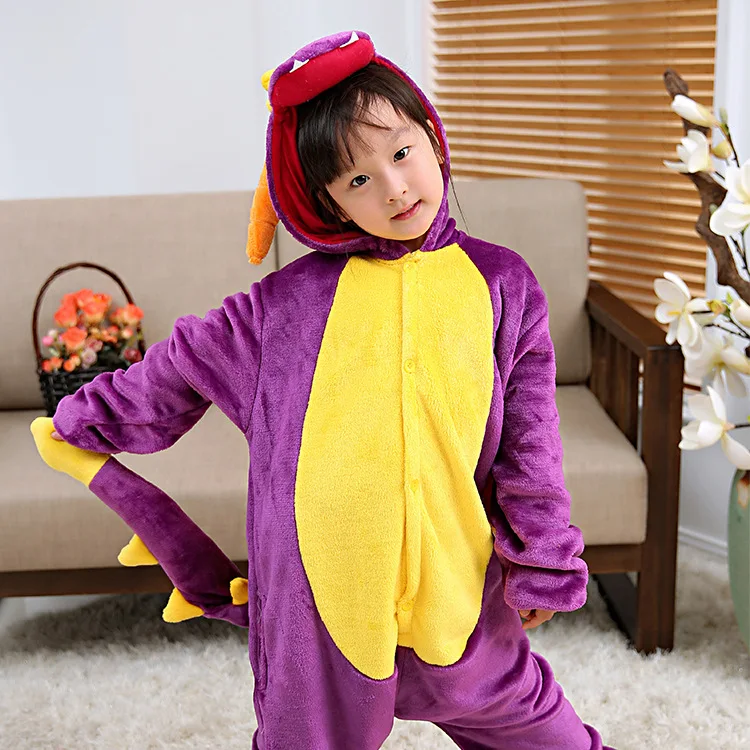 Women Onesie Spyro Dragon Pajama Adult Kid Purple Animal Character Costume Funny Festival Party Jumpsuit Winter Warm Play Suit