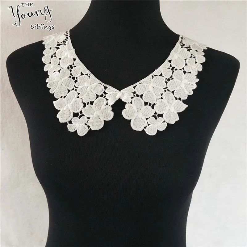 Fashion style White Lace Fabric Collar DIY Embroidery Applique Neckline Sewing Clothing Supplies Accessories Scrapbooking