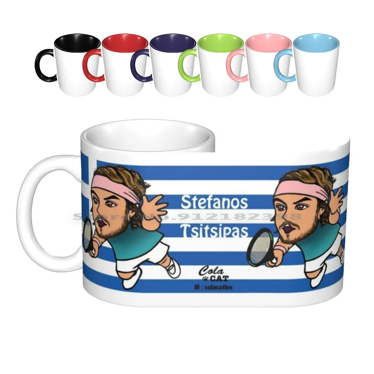 Tsitsipas Ceramic Mugs Coffee Cups Milk Tea Mug Tennis Tennis Pro Atp Greece Next Gen Tsitsipas Volley Creative Trending