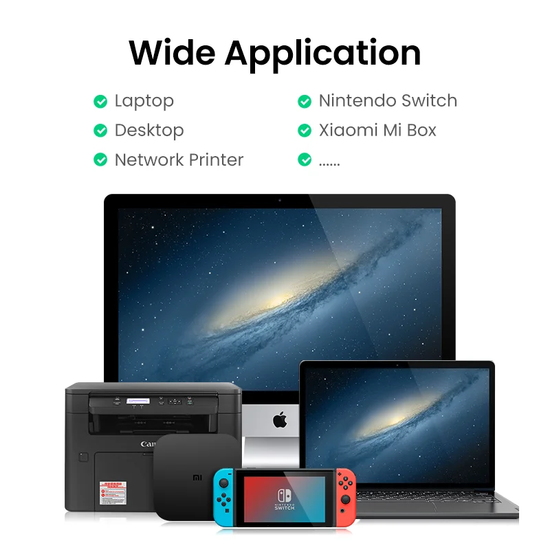 Адаптер UGREEN USB 3,0 Ethernet, USB 2,0 Сетевая карта к RJ45 Lan для ПК Windows 10 Xiaomi Mi Box 3/S Nintendo Switch Ethernet USB