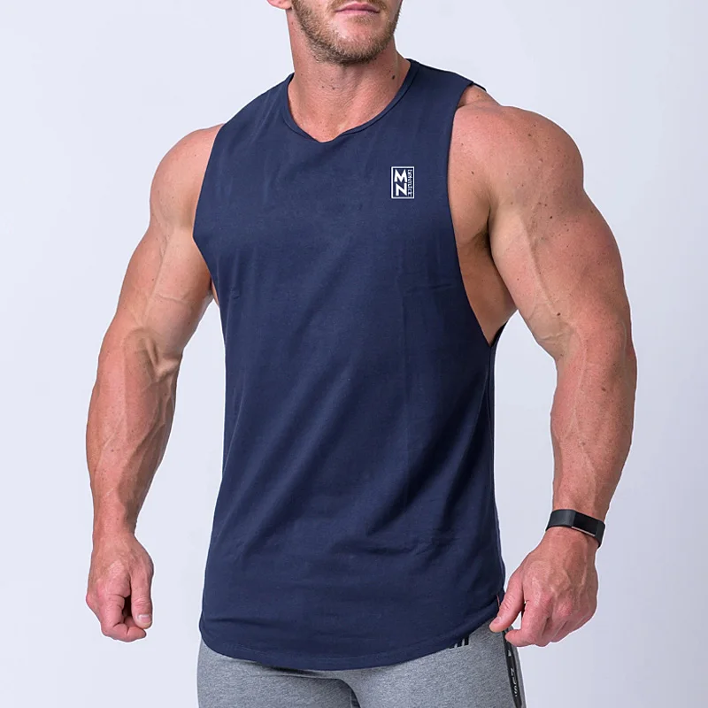 Men\'s Summer Clothing Fitness Cotton Tank Top Gym Sports Bodybuilding Sleeveless Shirt Garment Male Undershirt Casual Vest