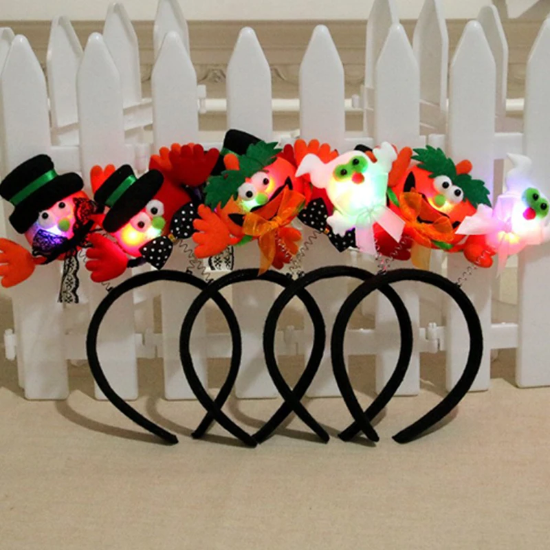 

Halloween Glow Headband Glow In The Dark Led Toys Neon Glow Party Halloween Gift Head Glitter Party Supplies Halloween Kids Toys