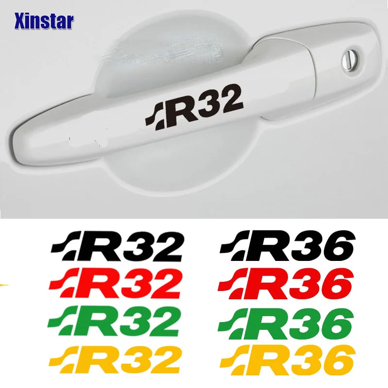 4pcs Car Door Handle Sticker For Volkswagen R32 R36