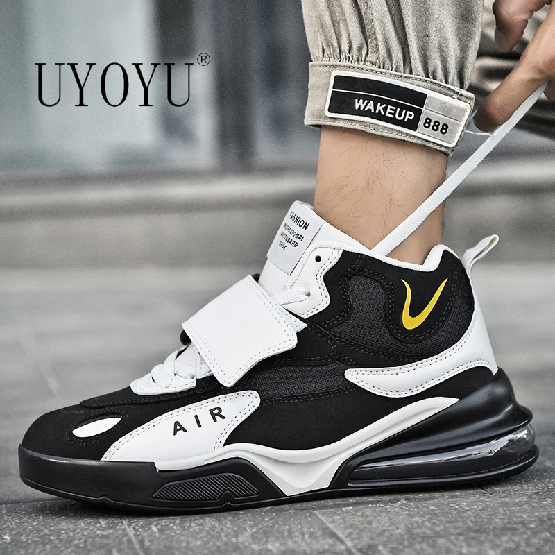 High Top Men\'s Basketball Shoes Unisex Air Cushion Sneakers Non-slip Male Women Sports Shoes Gym Training Athletic Shoes Basket