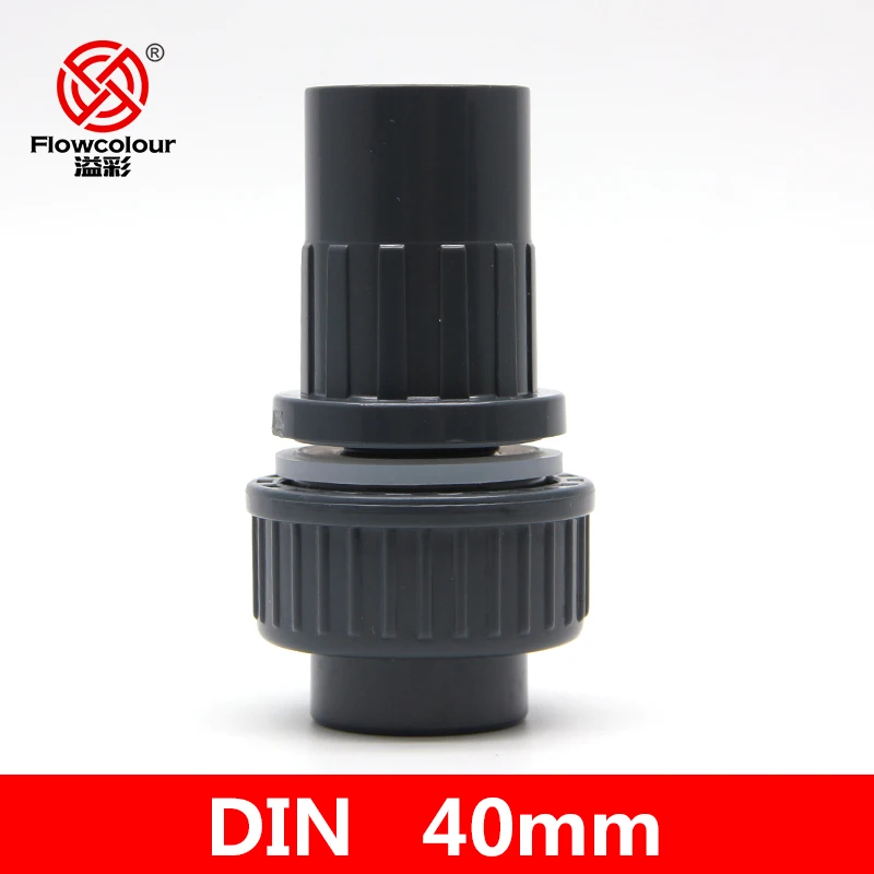 Flowcolour 40mm UPVC Quick  Connector Bulkhead Home Garden Drip Irrigation Fittings Water Fish Tank Joint