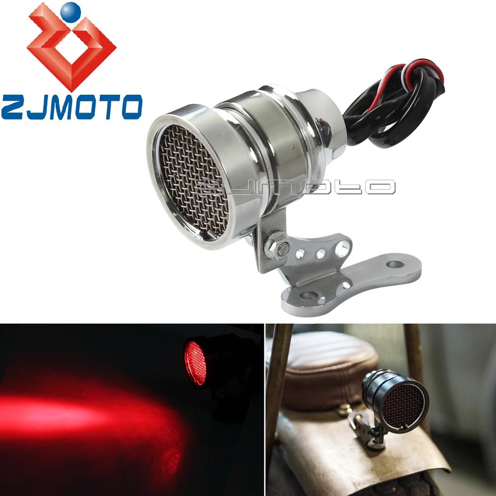 Cafe Racer Retro Aluminum Rear Light Brake Tail Light Lamp For Harley Honda Bobber Chopper LED Rear Fender Tail Light