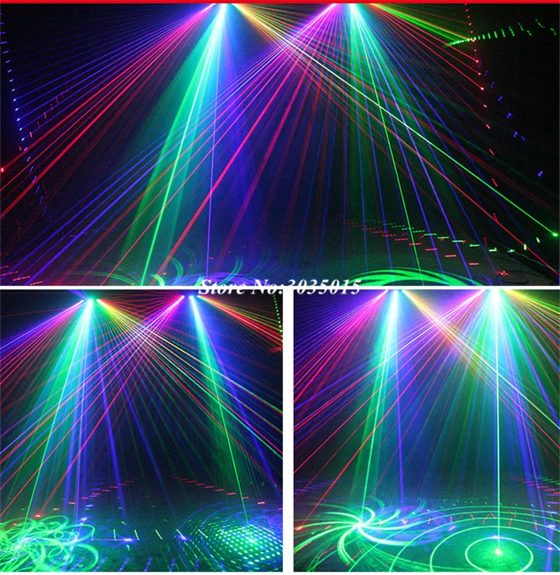 Professional RGB Laser Light 6 Eyes Laster Light DMX Stage Light for Disco Dance Halls Bars KTV Nightclub Wedding Family Party