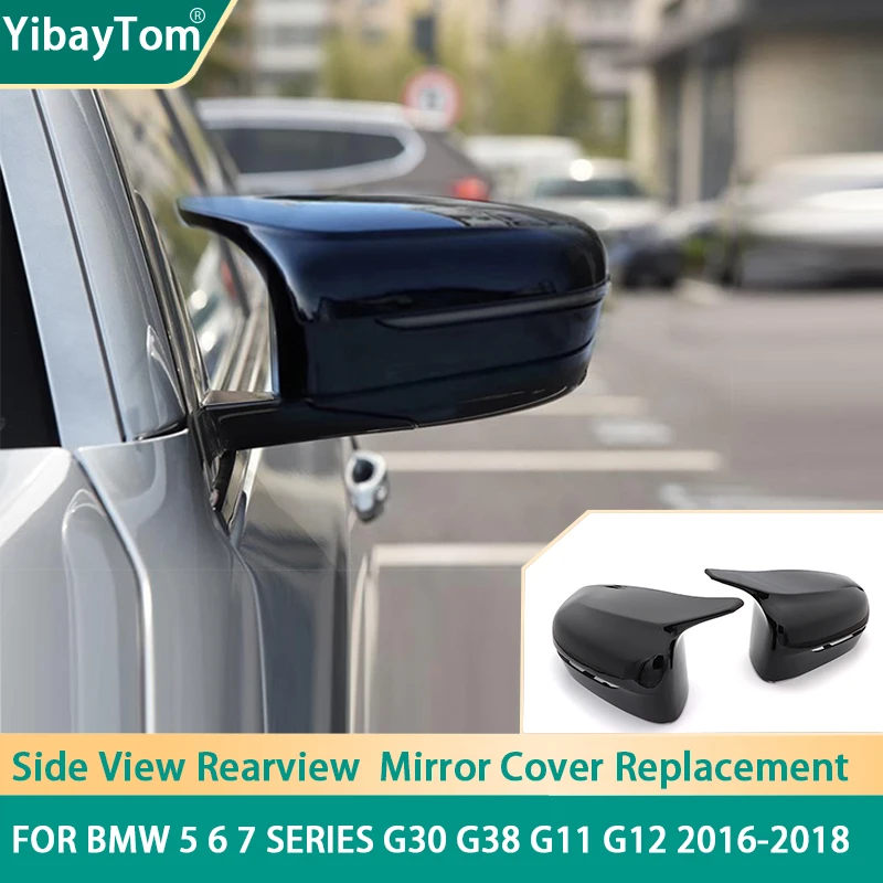 M Style Glossy Black Rearview Side Mirror Cover Caps Replacement for BMW G30 G38 GT  G11 G12 2016-2018 car accessories