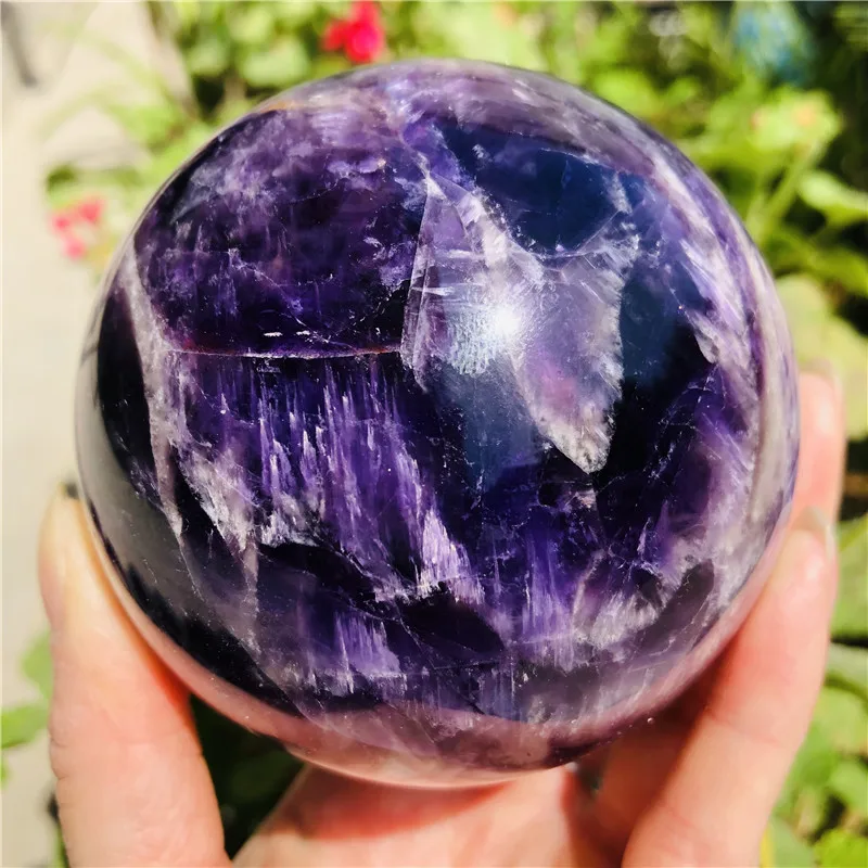 Pierre d'améthyste naturelle, belle boule de cristal de quartz violet, cristaux de guérison