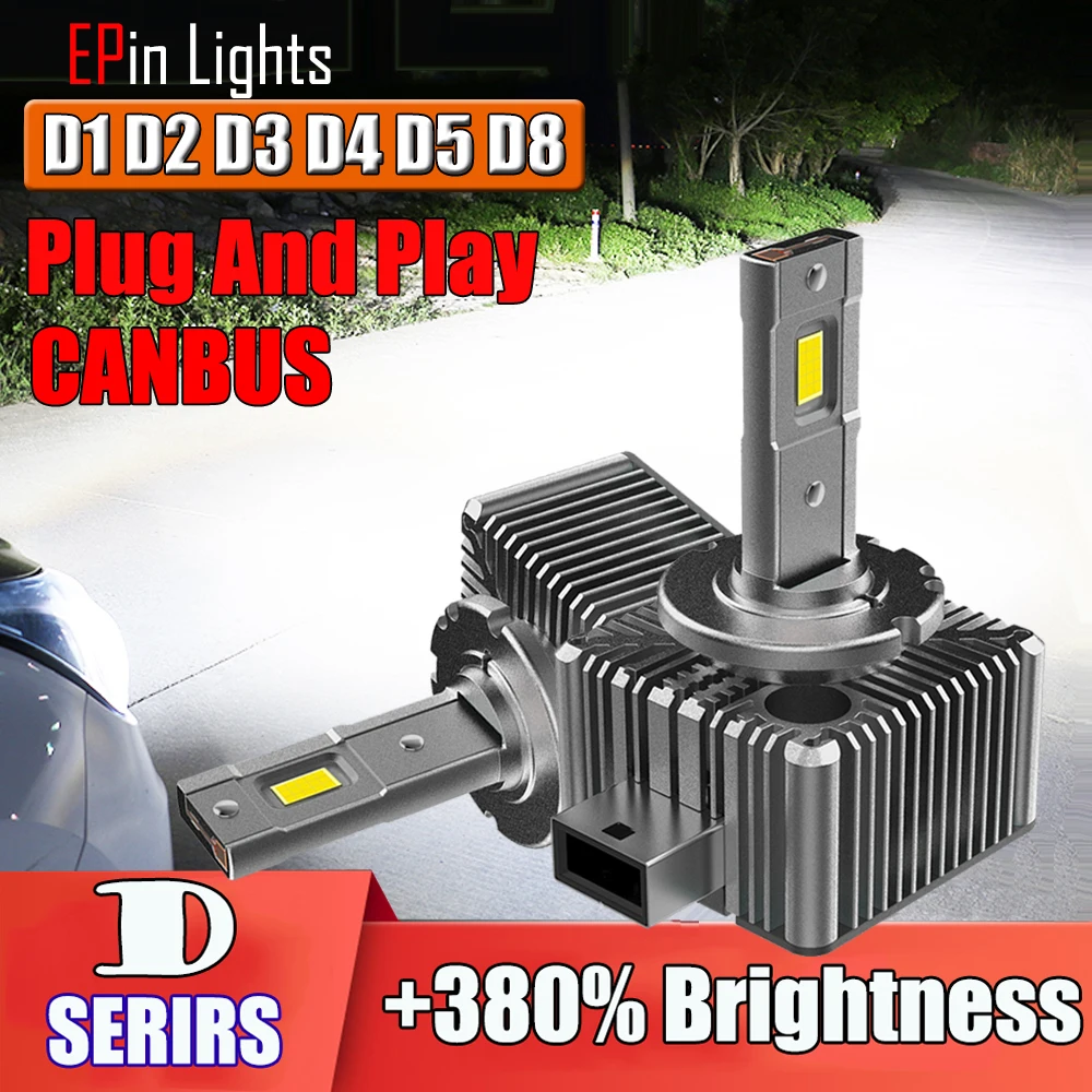 

2PCS D1S D3S LED Headlight D2S D4S D5S D8S D1R D2R D3R D4R Canbus Turbo Auto Lamp 70W 32000LM 6000K Play And Plug Car Lights 12V