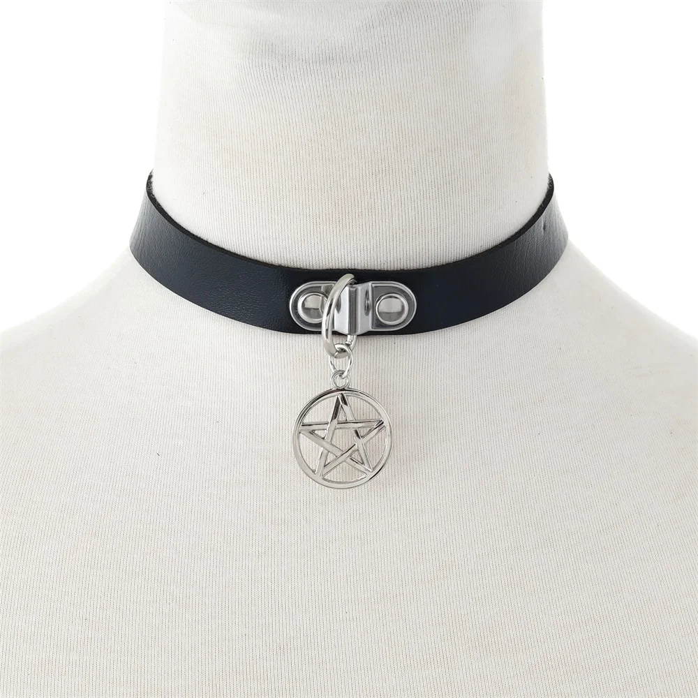 Pentagram Punk Choker Aesthetic Egirl Emo Cool Collar For Girl Goth Necklace  Neck Strap Cosplay Chocker Gothic Accessories