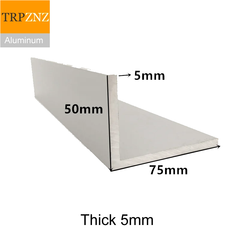 

50x75mm thick 5mm 6063 Right Angle aluminum L-shaped aluminum alloy Aluminum edging triangle profile Decoration Materials