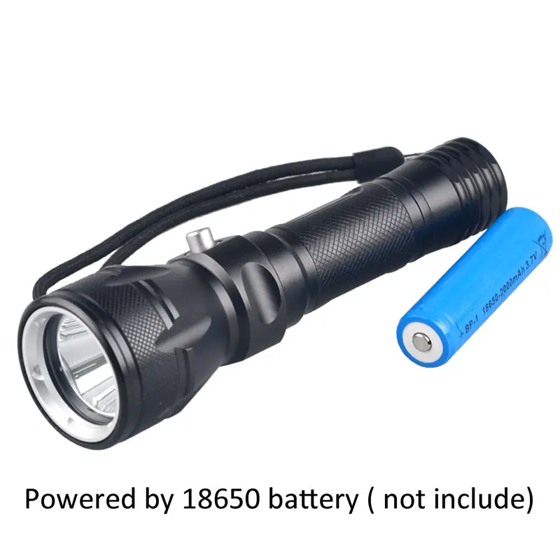 TOPCOM Professional IP68 Scuba Diving Flashlight 10W T6 LED Diving Light Underwater 50m Handheld Torch Linterna For Fishing