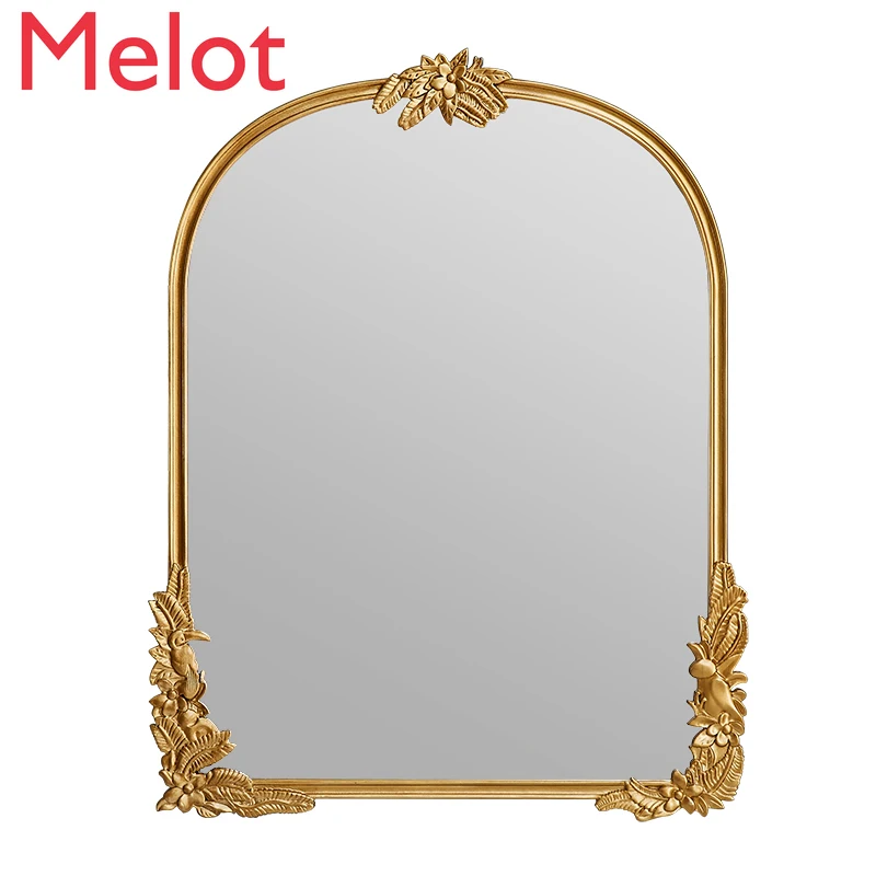 

New Classical Mirror French Retro Mirror Carved Mirror American Bathroom Mirror Custom Bathroom Wall-Mounted Antifog Glasses