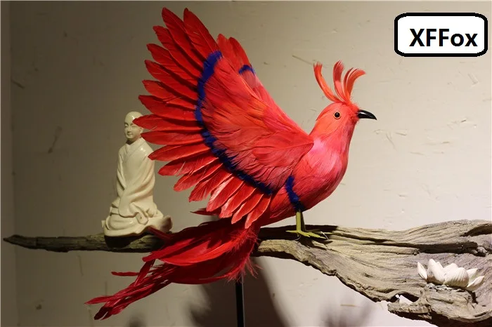 

new creative real life red long tail bird model foam&feather simulation wings bird gift about 35cm xf2557
