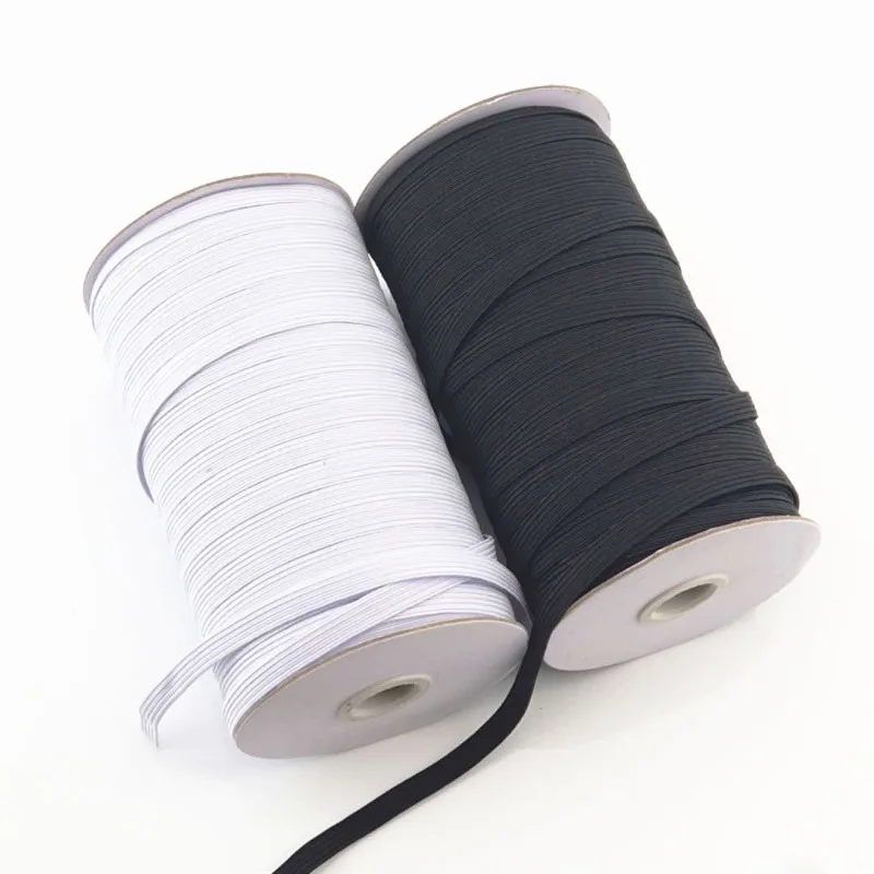 1PCS Neue 3-12mm Hight Elastische Bands Spool Stretch-String Weiß Schwarz Flache Elastische Schnur Diy Handmade zubehör Sewing Supplies