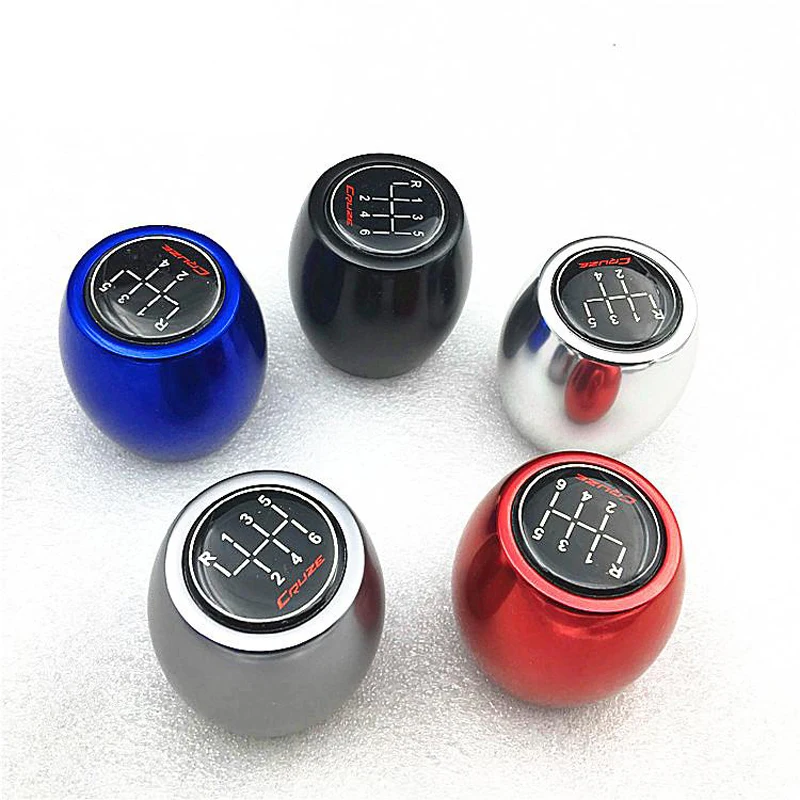 Aluminium MT Manual Car Lift Up Reverse Shift Gear Knob 5 Speed 6 Speed Gear Sticker Lever Shifter Ball