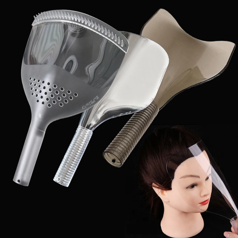 Salon Haircut Face Mask Hair Dyeing Protector Cover Reusable Handheld Hairspray Mask Professional Barber Accessories