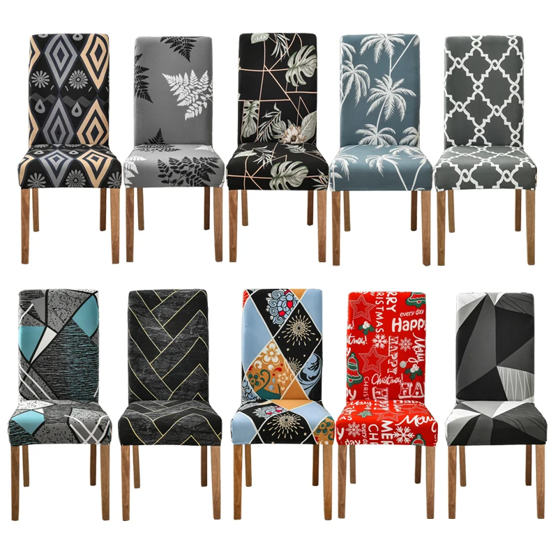 사무실 의자 커버 스판덱스 탄성 다이닝 룸 웨딩 호텔 연회 의자를위한 완전히 포장 된 슬리퍼 housse de chaise