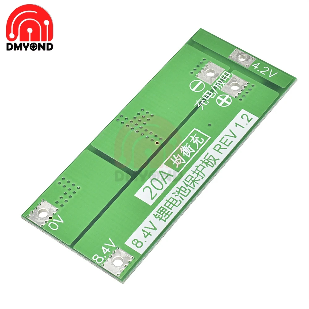 2S 20A Lithium Battery Protection BMS Board Lipo Cell Module with Balancer Intergrated Circuits for Drill Motor Lipo Cell Module