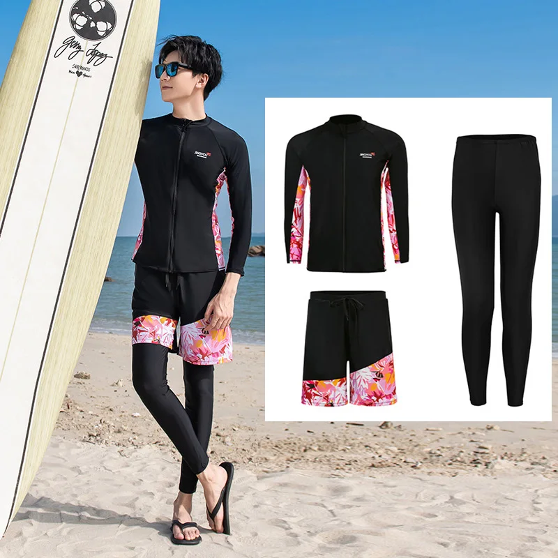 Women Rash Guard Long Sleeve Swimsuits UV Sun Swim Shirt Leggings Bathing Suit with Bikini Pants Boyshort Bottom