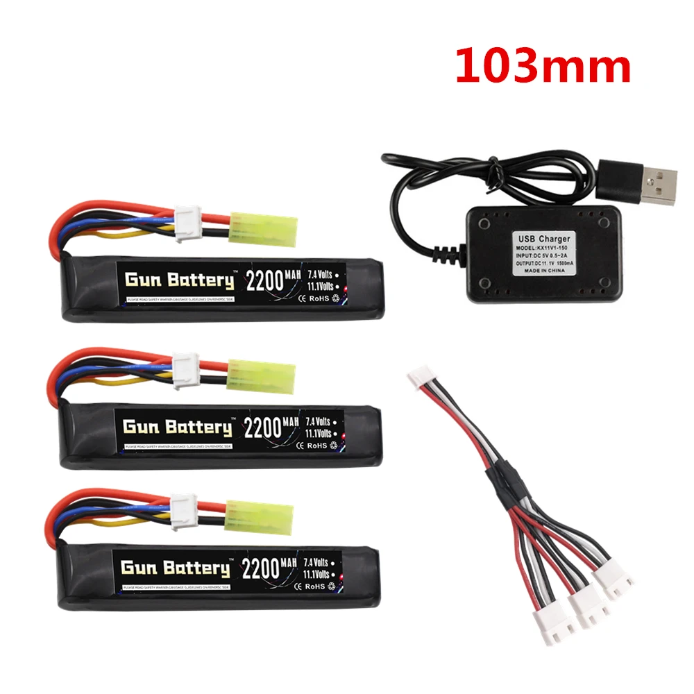 

3S водяной пистолет Lipo аккумулятор 11,1 V 2200mAh 35C с вилкой Tamiya для мини страйкбола BB Воздушный пистолет электрические игрушки пистолет RC запчасти