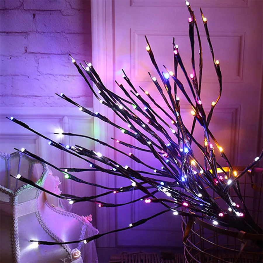 Battery Powered Creative Vase Filler Willow Branch Lamp Garlands Fairy Lights Christmas Wedding Party Decorative Night Lights