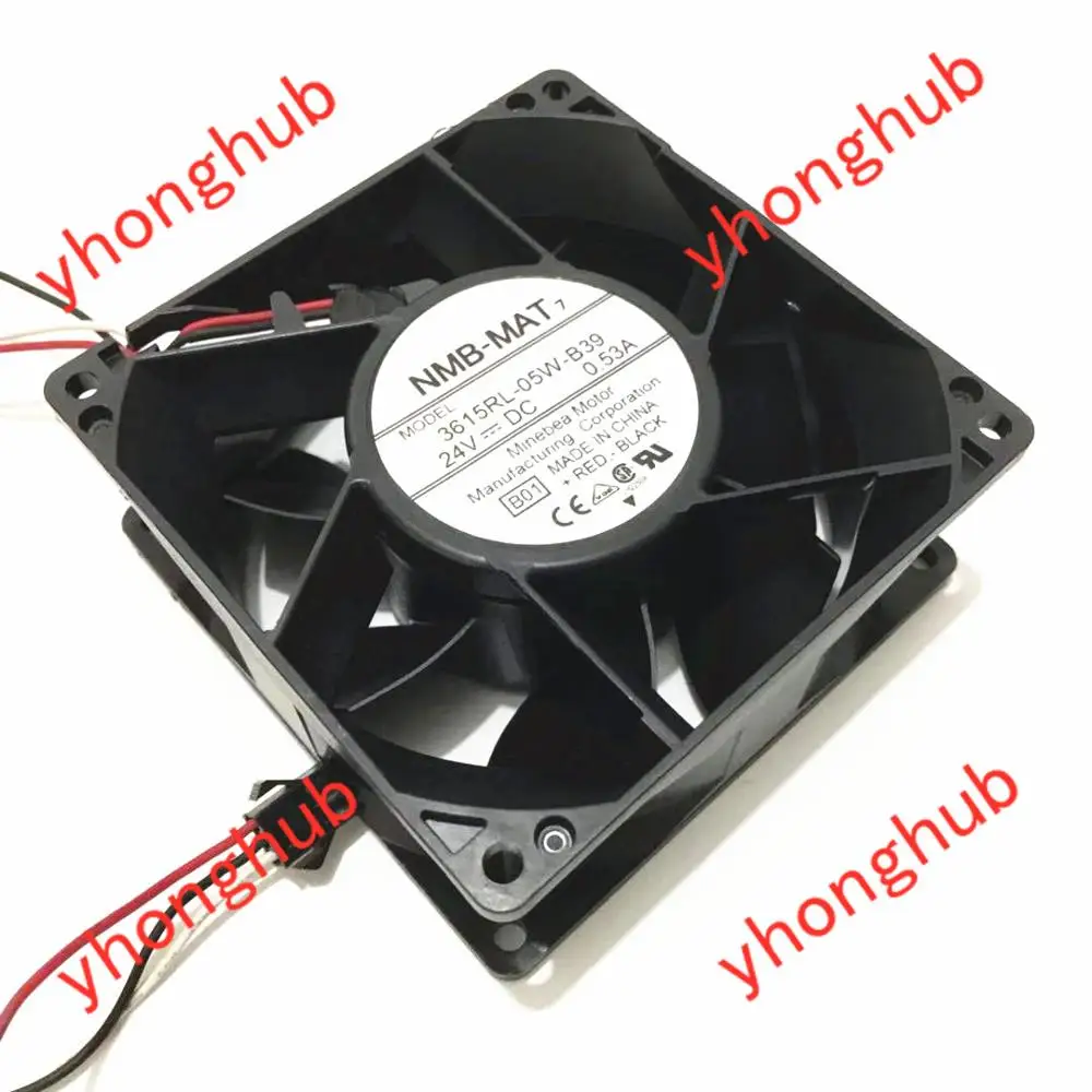 

NMB-MAT 3615RL-05W-B39 B01 DC 24V 0.53A 90x90x38mm 3-Wire Server Cooling Fan