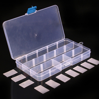10/15/24 Slots Double Layer Fishing Tackle Box Compartments Bait Case Adjustable Plastic Fishing Lure  Storage Case Organizer