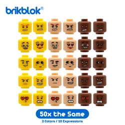 Wholesale Bulk Lot 50 Mini Head Brick Heads Custom Face Expression for MOC Building Blocks Bricks Toys