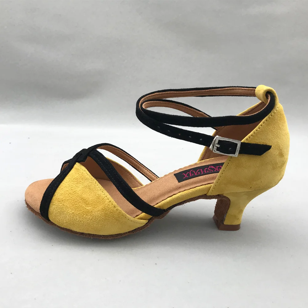 5cm low heel Latin Dance Shoes For women Salsa shoes pratice shoes comfortable latin shoes MS6233YBS Genuine leather