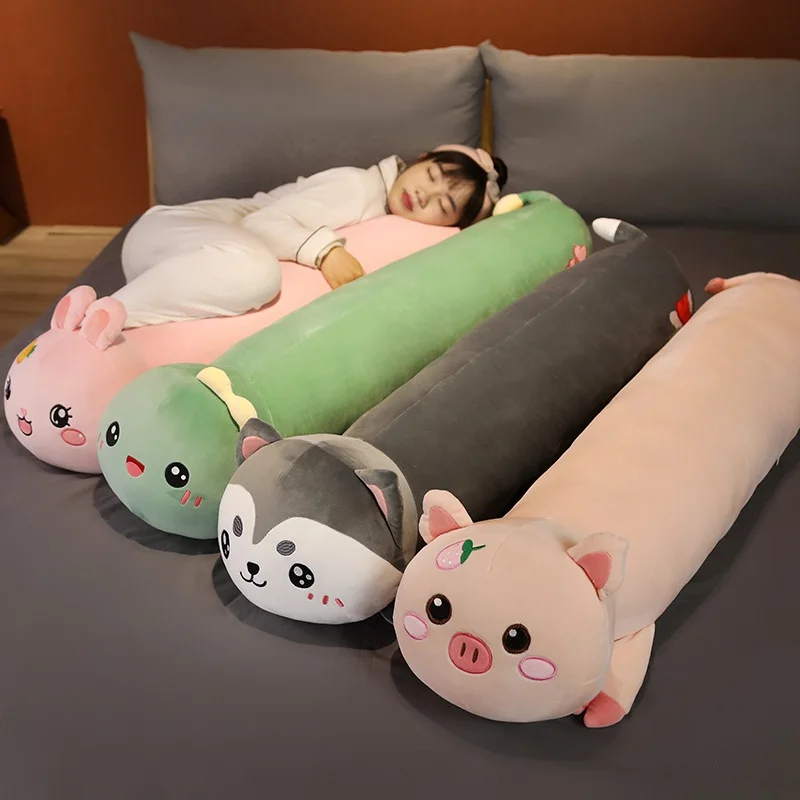 

120cm Cartoon Dinosaur Long Strip Stuffed Filling Animal Plush Toy Pillow Fashion Dog Piggy Pillow Birthday Gift For Girlfriends