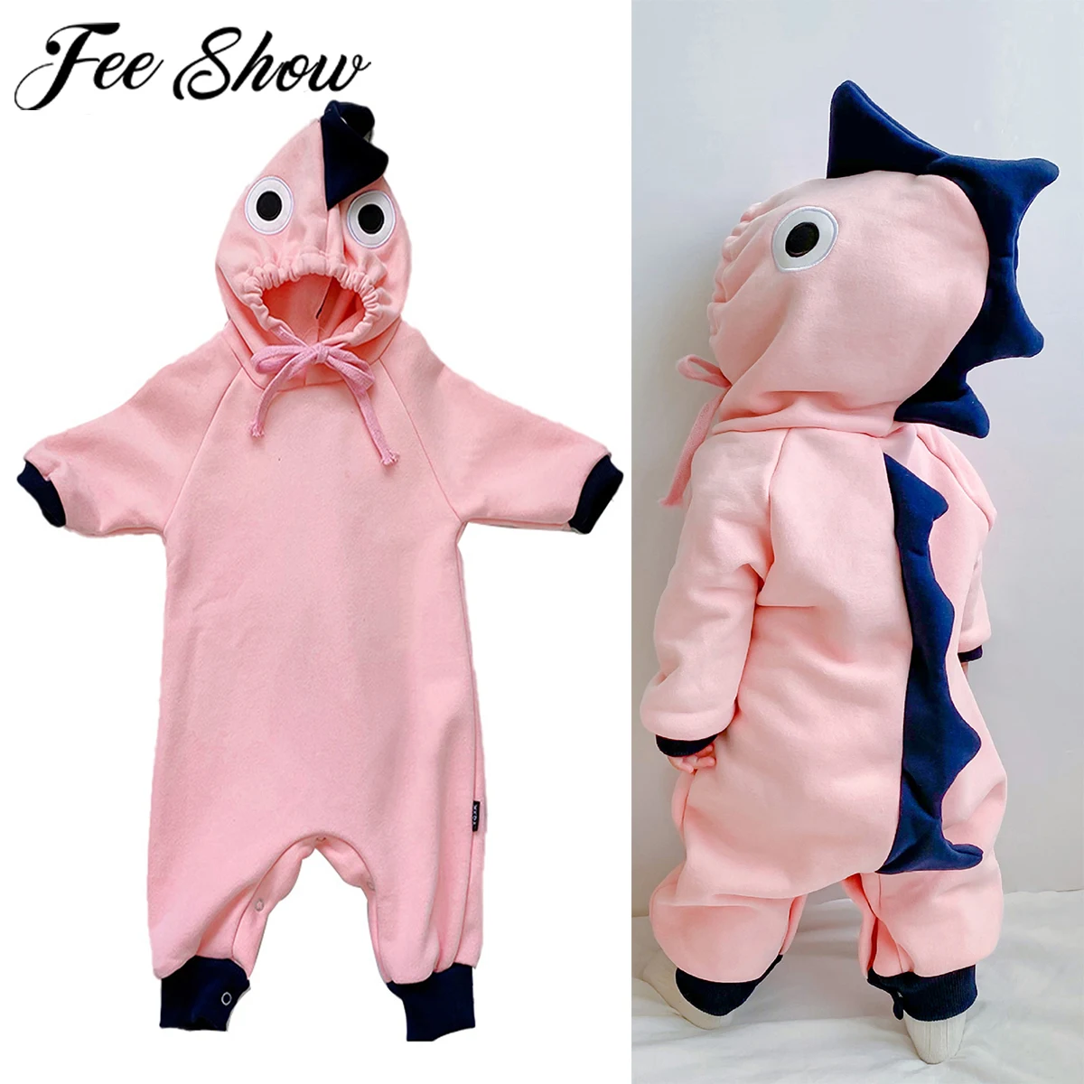 

Newborn Infant Baby Romper Boy Girls Dinosaur Style Patchwork Romper Jumpsuit Pajamas Hooded Outfits Autumn Baby Onesie Clothes